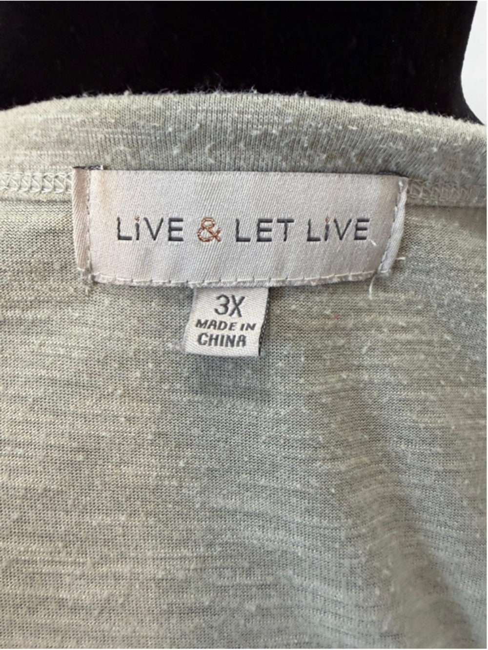 Live & Let Live 3X Tunic Top Sage Green Lace Sleeve Tiered Babydoll Boho Plus - Picture 6 of 6